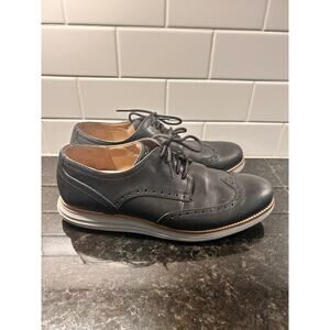 Cole Haan Men's Leather Original Grand Wingtip Oxford Dress Shoes Black Size 10w